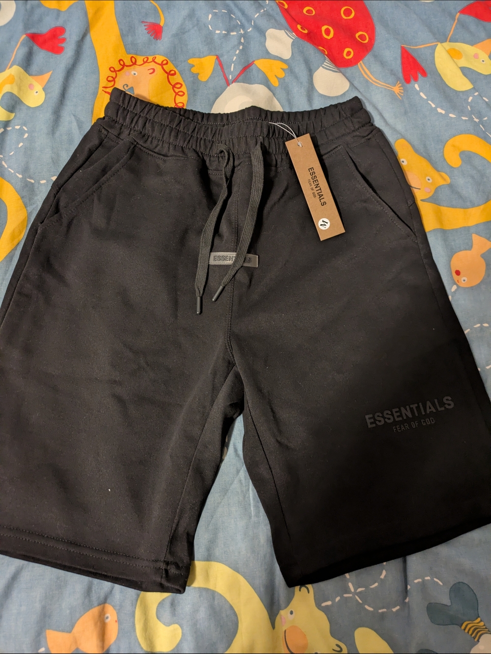 Essentials Black Men Shorts